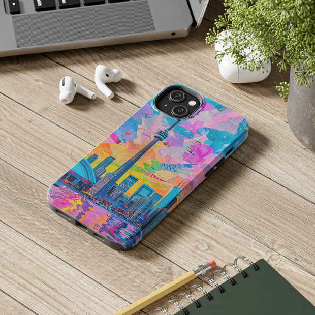 Toronto Pop Art Collage Skyline Tough Phone Case LavenderCeleste