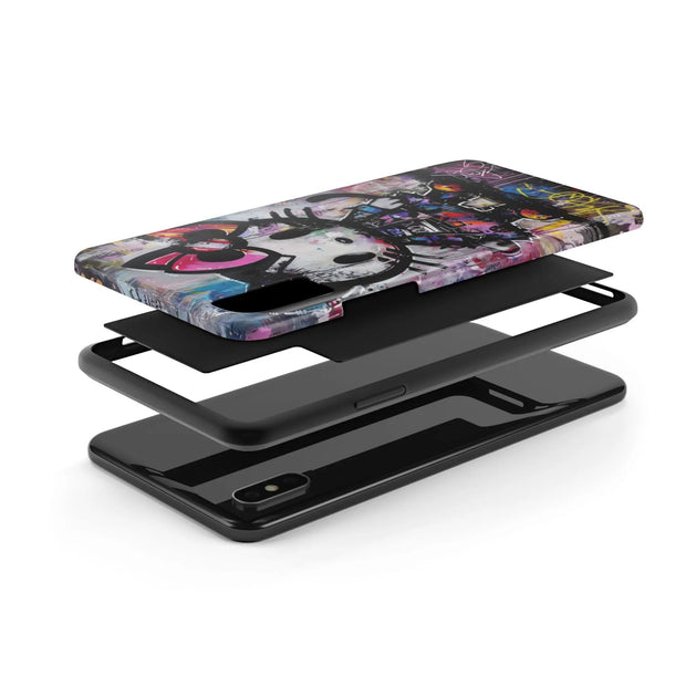 Goth Street Cat Pop Art Graffiti Tough Phone Case LavenderCeleste