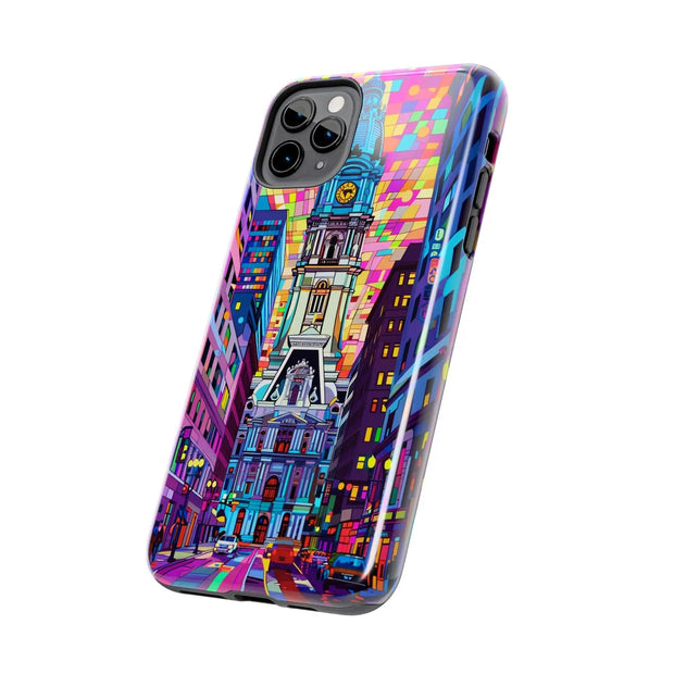 Philadelphia Pop Art Skyline Tough Phone Case LavenderCeleste