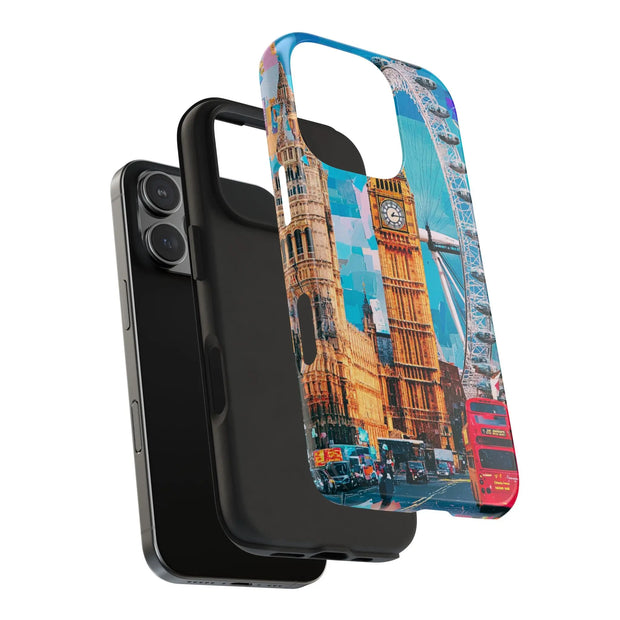 London Big Ben Collage Tough Phone Case – Vibrant City Pop Art Design
