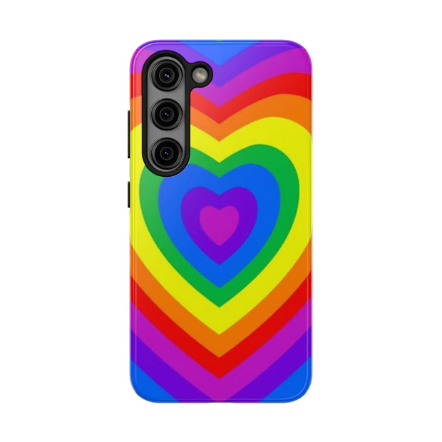 Pride Rainbow Heart Tough Phone Case LavenderCeleste