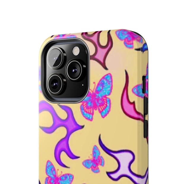 Y2K Butterfly Flames Retro Tough Phone Case LavenderCeleste