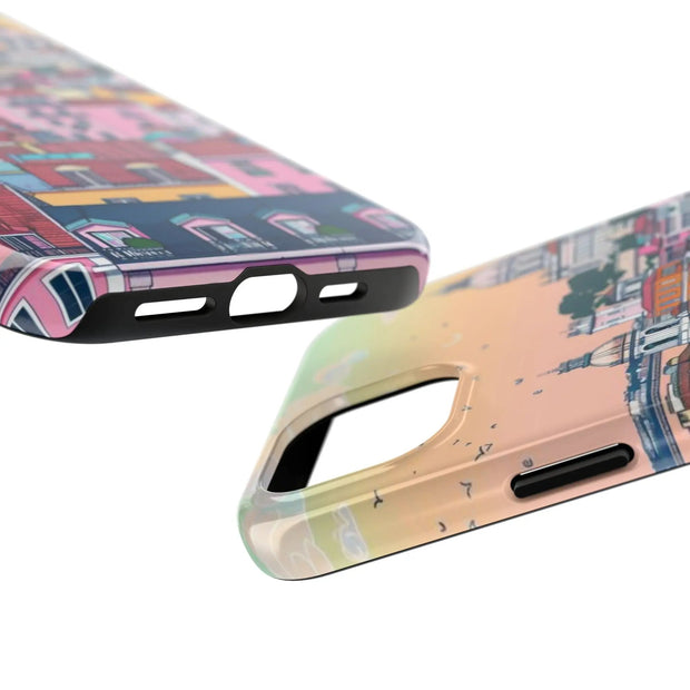 Lisbon Portugal Tough Phone Case – Pastel City Skyline Aesthetic