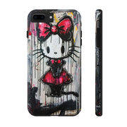 Goth Bow Cat Graffiti Pop Art Tough Phone Case LavenderCeleste