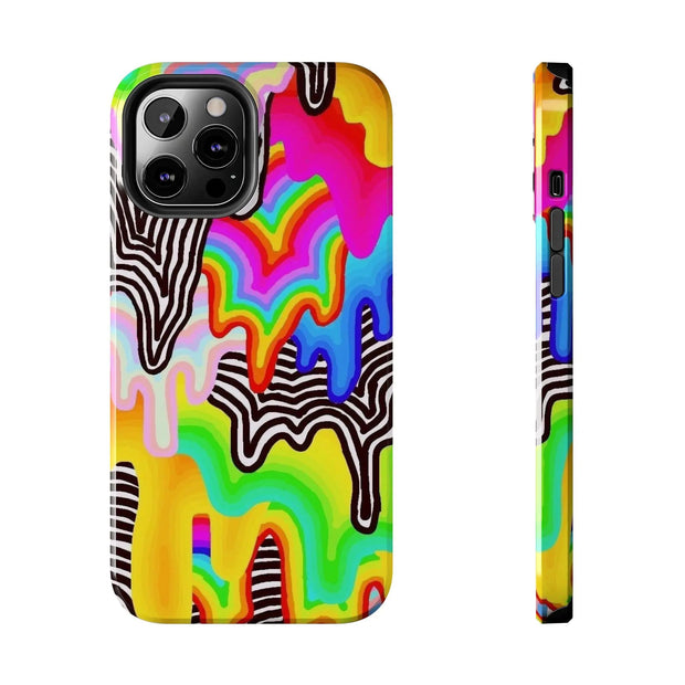 Psychedelic Rainbow Drip Tough Phone Case LavenderCeleste