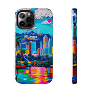 Los Angeles Hollywood Skyline Tough Phone Case – Vibrant Pop Art City Design - LavenderCeleste