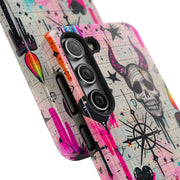 Skull Occult Neon Drip Pastel Goth Tough Phone Case LavenderCeleste