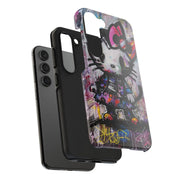 Goth Street Cat Pop Art Graffiti Tough Phone Case LavenderCeleste