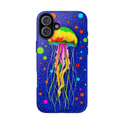Vibrant Neon Jellyfish Cosmic Sea Tough Phone Case