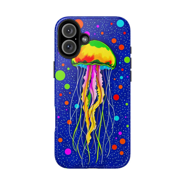 Vibrant Neon Jellyfish Cosmic Sea Tough Phone Case