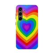 Pride Rainbow Heart Tough Phone Case LavenderCeleste