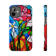 January Carnation Stained Glass Birth Flower Tough Phone Case