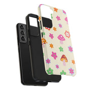 Retro Mushroom Flower Power Tough Phone Case LavenderCeleste