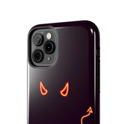 Neon Devil Eyes Tough Phone Case – Minimal Dark Glow Aesthetic Printify