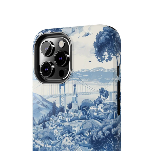 San Francisco Toile de Jouy Scenic Tough Phone Case LavenderCeleste