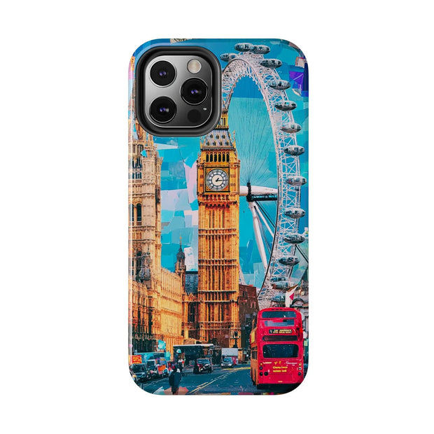 London Big Ben Collage Tough Phone Case – Vibrant City Pop Art Design