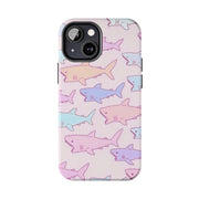 Pastel Shark Pattern Tough Phone Case Printify