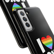 I Love Boys Pride Tough Phone Case – LGBTQ+ Rainbow Heart Design