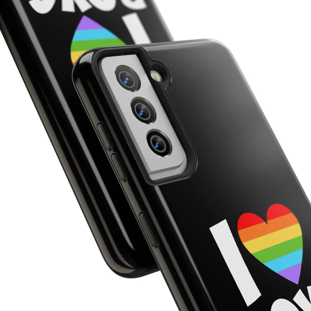 I Love Boys Pride Tough Phone Case – LGBTQ+ Rainbow Heart Design