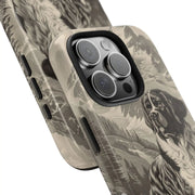 Saint Bernard Toile de Jouy Vintage Tough Phone Case LavenderCeleste