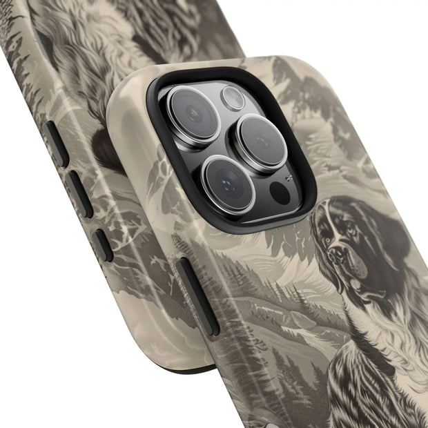 Saint Bernard Toile de Jouy Vintage Tough Phone Case LavenderCeleste