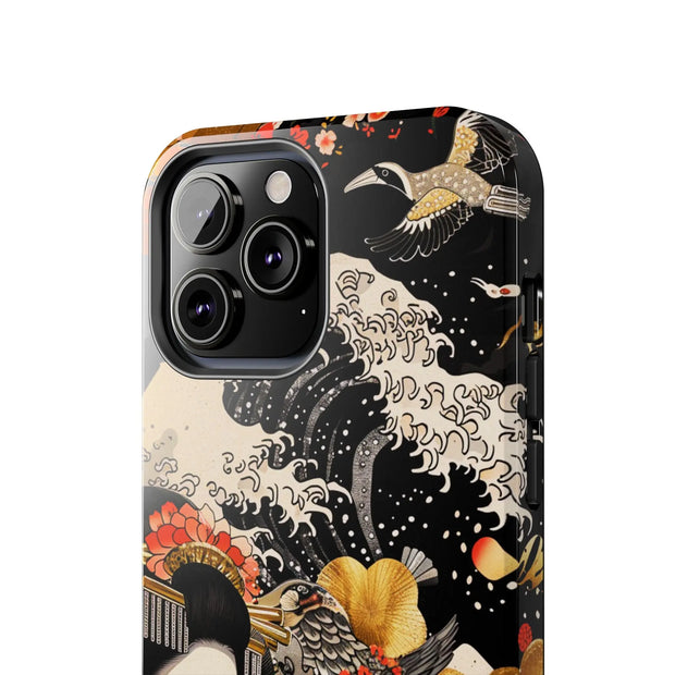 Golden Geisha Wave Japanese Art Tough Phone Case