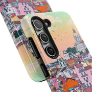 Lisbon Portugal Tough Phone Case – Pastel City Skyline Aesthetic
