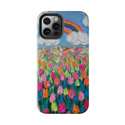 Rainbow Tulip Field Tough Phone Case LavenderCeleste