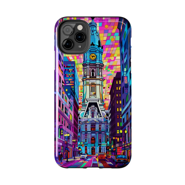 Philadelphia Pop Art Skyline Tough Phone Case LavenderCeleste