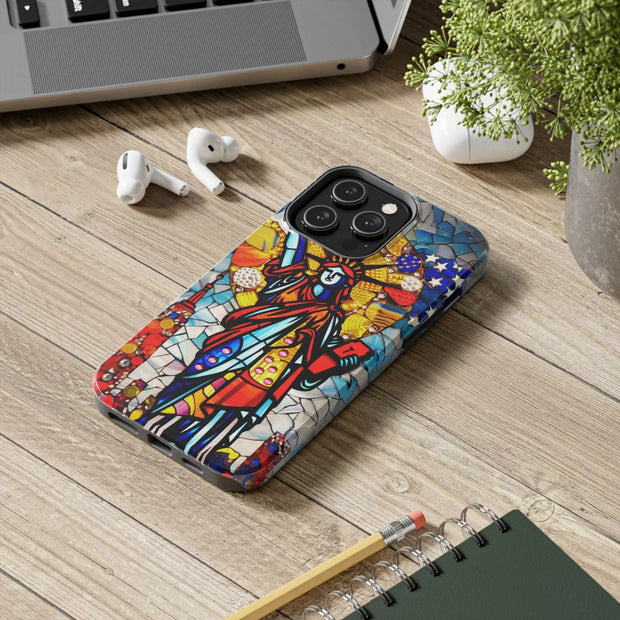 Statue of Liberty Mosaic Art Tough Phone Case LavenderCeleste