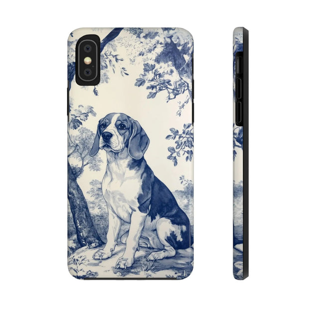 Blue Toile Beagle Country Scenic Tough Phone Case LavenderCeleste