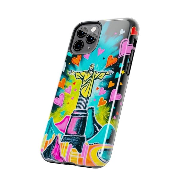 Rio de Janeiro Neon Pop Art Tough Phone Case LavenderCeleste