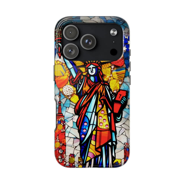 Statue of Liberty Mosaic Art Tough Phone Case LavenderCeleste