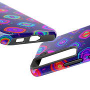 Trippy Neon Evil Eye Protective Tough Phone Case LavenderCeleste