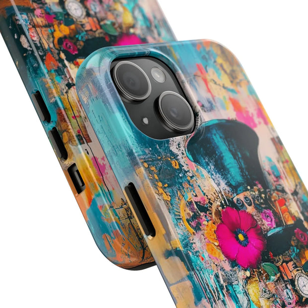 Whimsical Mad Hatter Abstract Tea Party Phone Case LavenderCeleste