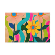 Groovy Paper Cut Flower Matte Canvas Art Printify