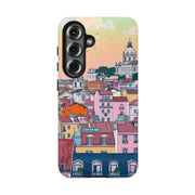 Lisbon Portugal Tough Phone Case – Pastel City Skyline Aesthetic