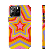 Retro Rainbow Star Groovy Tough Phone Case LavenderCeleste