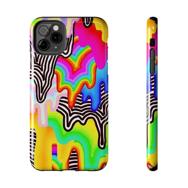 Psychedelic Rainbow Drip Tough Phone Case LavenderCeleste