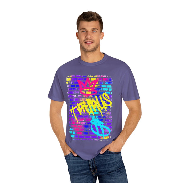 Taurus Graffiti Crown Street Art Comfort Colors Tee LavenderCeleste