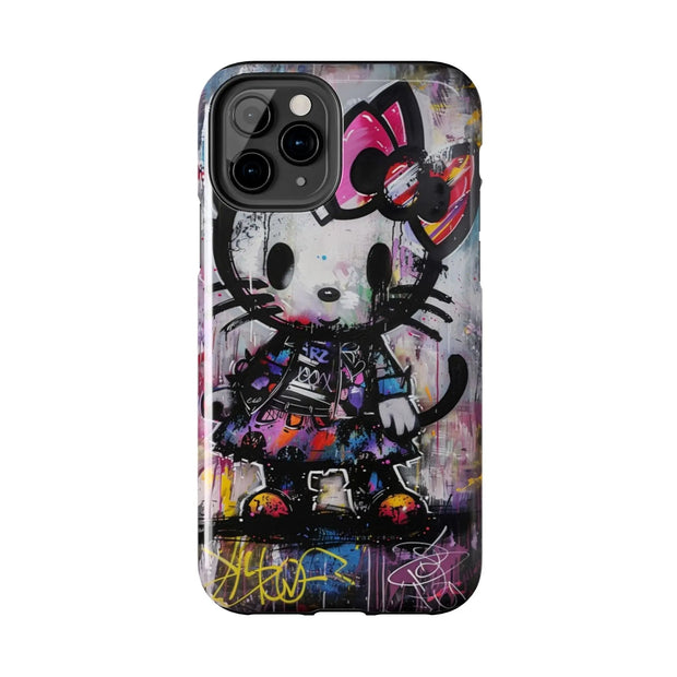 Goth Street Cat Pop Art Graffiti Tough Phone Case LavenderCeleste
