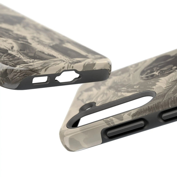 Saint Bernard Toile de Jouy Vintage Tough Phone Case LavenderCeleste