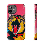 Yawning Cat Pop Art Bright Retro Aesthetic Tough Phone Case LavenderCeleste