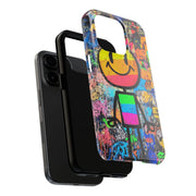 Rainbow Graffiti Smiley Tough Phone Case LavenderCeleste