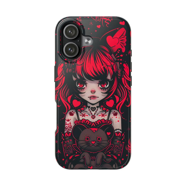 Kawaii Gothpunk Red Heart Tough Phone Case