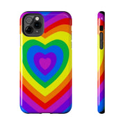 Pride Rainbow Heart Tough Phone Case LavenderCeleste