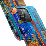 Shanghai Skyline Collage Pop Art Tough Phone Case LavenderCeleste