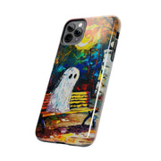 Lonely Ghost Tough Phone Case – Abstract Fall Park Bench Painting