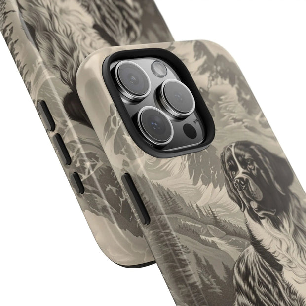 Saint Bernard Toile de Jouy Vintage Tough Phone Case LavenderCeleste