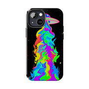 Psychedelic Neon UFO Abduction Tough Phone Case LavenderCeleste